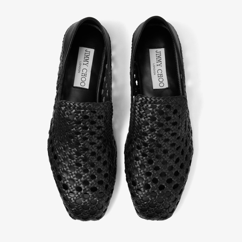 Foxley Oxford Shoe Black Woven Leather Slippers 4