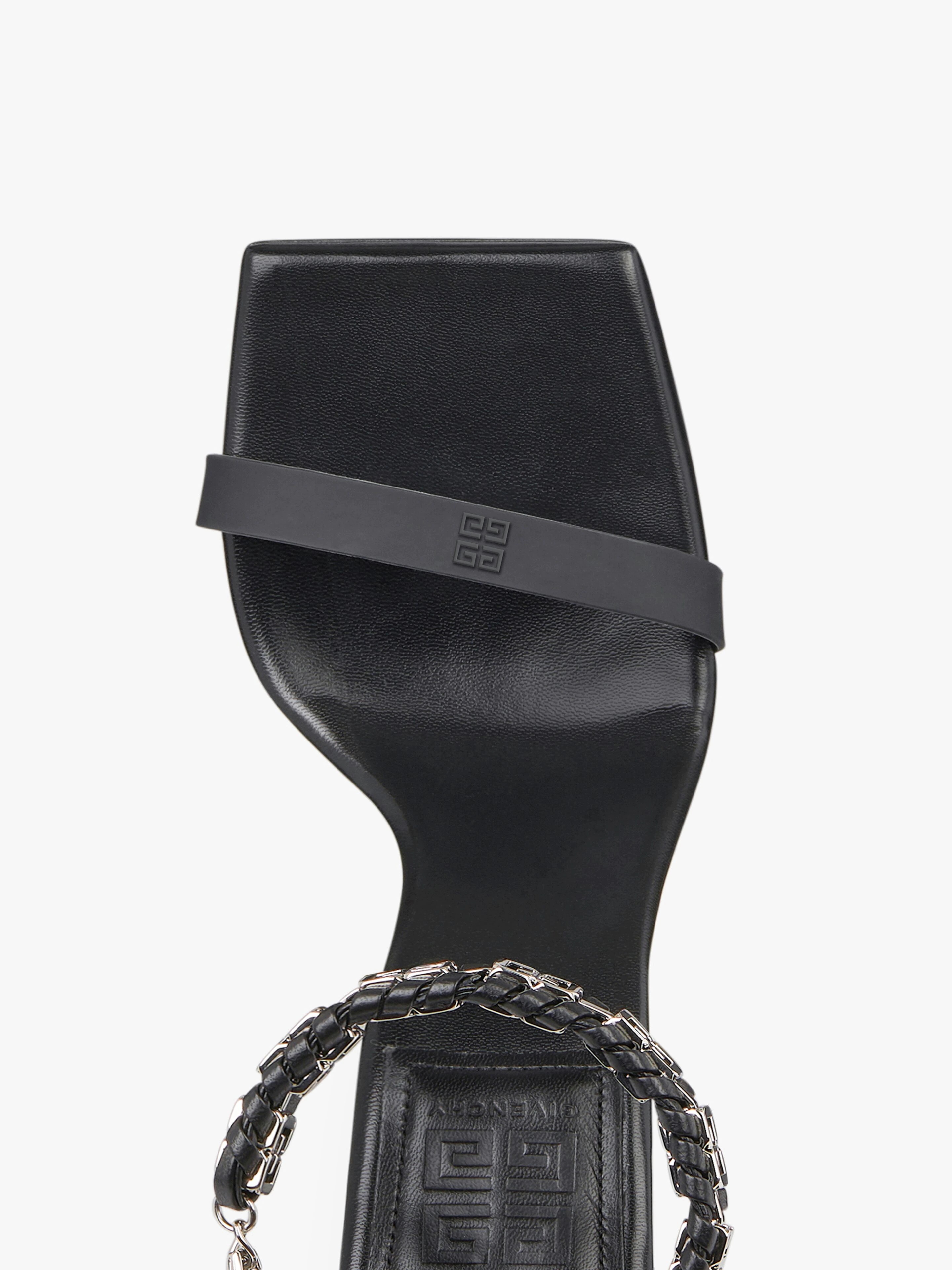 G WOVEN SANDALS IN BRAIDED LEATHER WITH CHAIN - 6