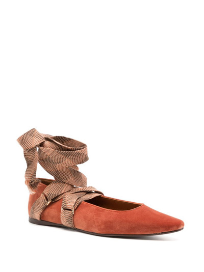 ULLA JOHNSON Arlo velvet ballerina shoes outlook