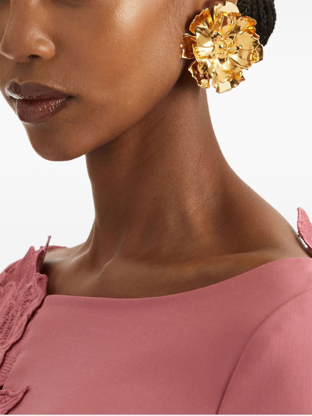 Large Peony clip-on earrings - 2