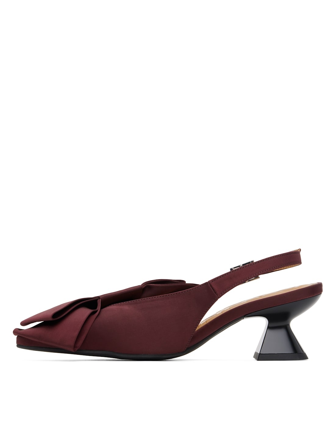 Burgundy Bow Kitten Heels - 3