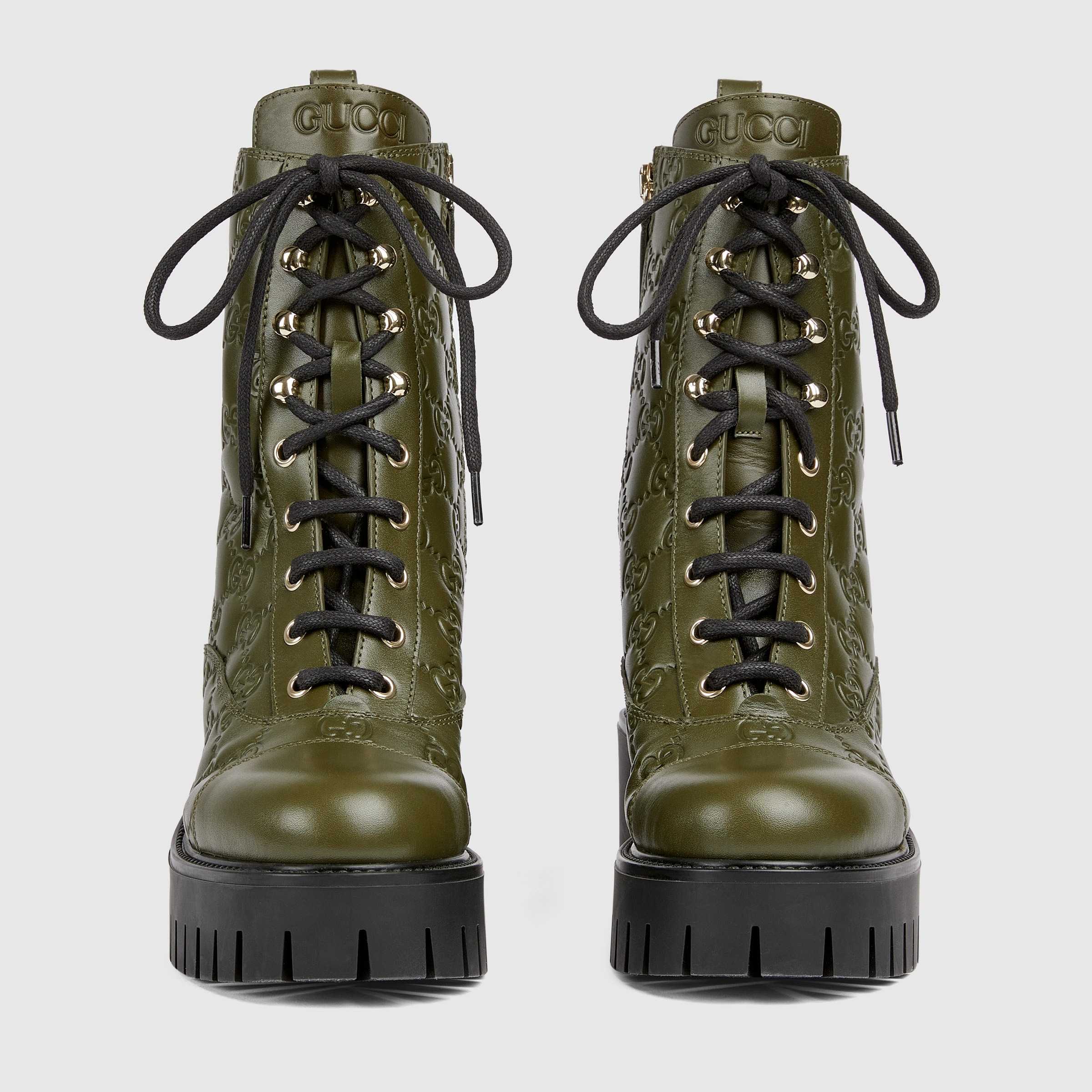 Women's lace-up ankle boot with GG - 4