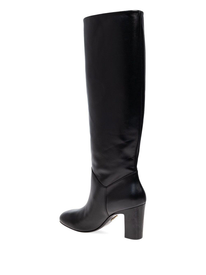 85mm Twin leather block-heel knee-high boots 3