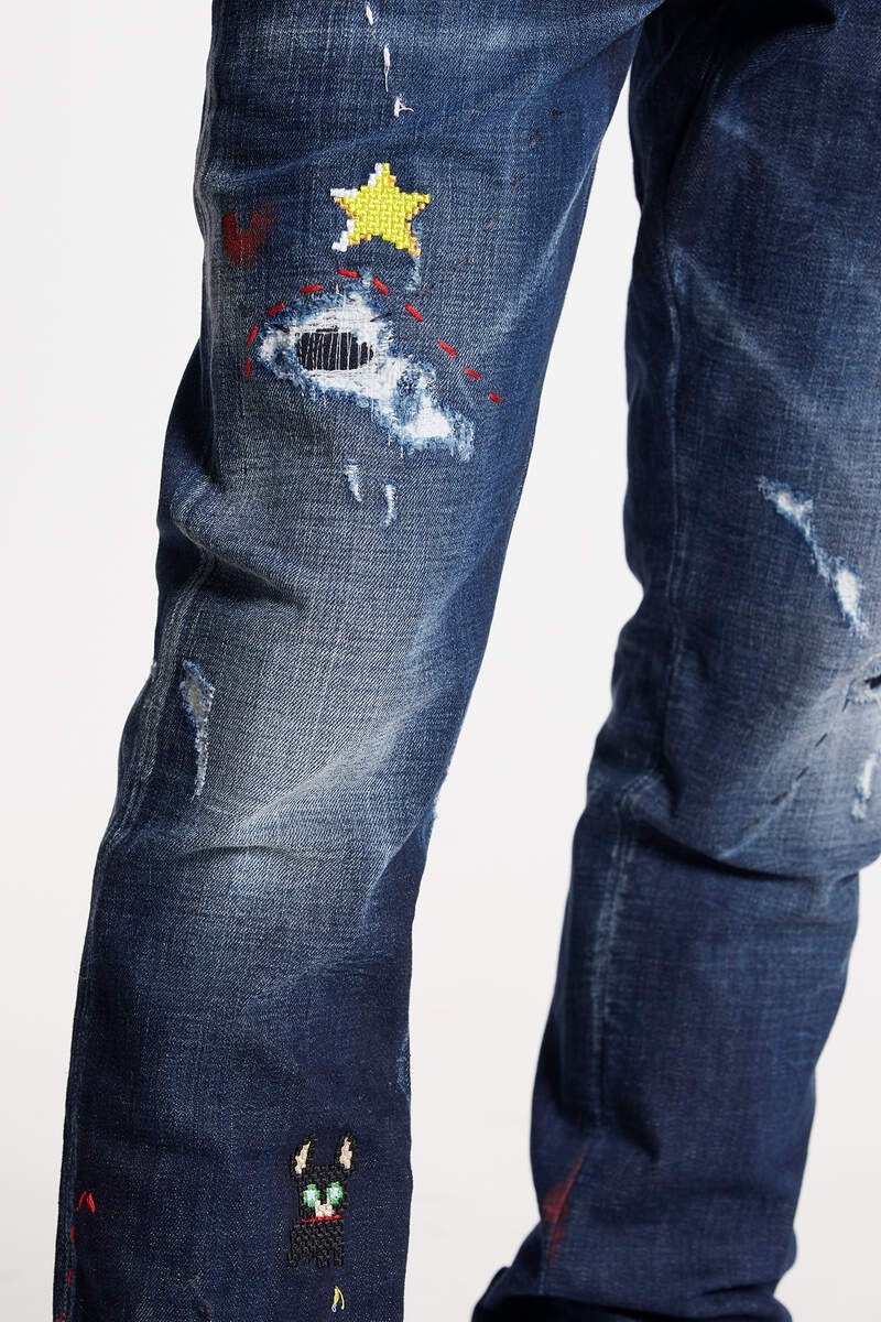 DARK MONSTER MAZE WASH SKATER JEANS 5