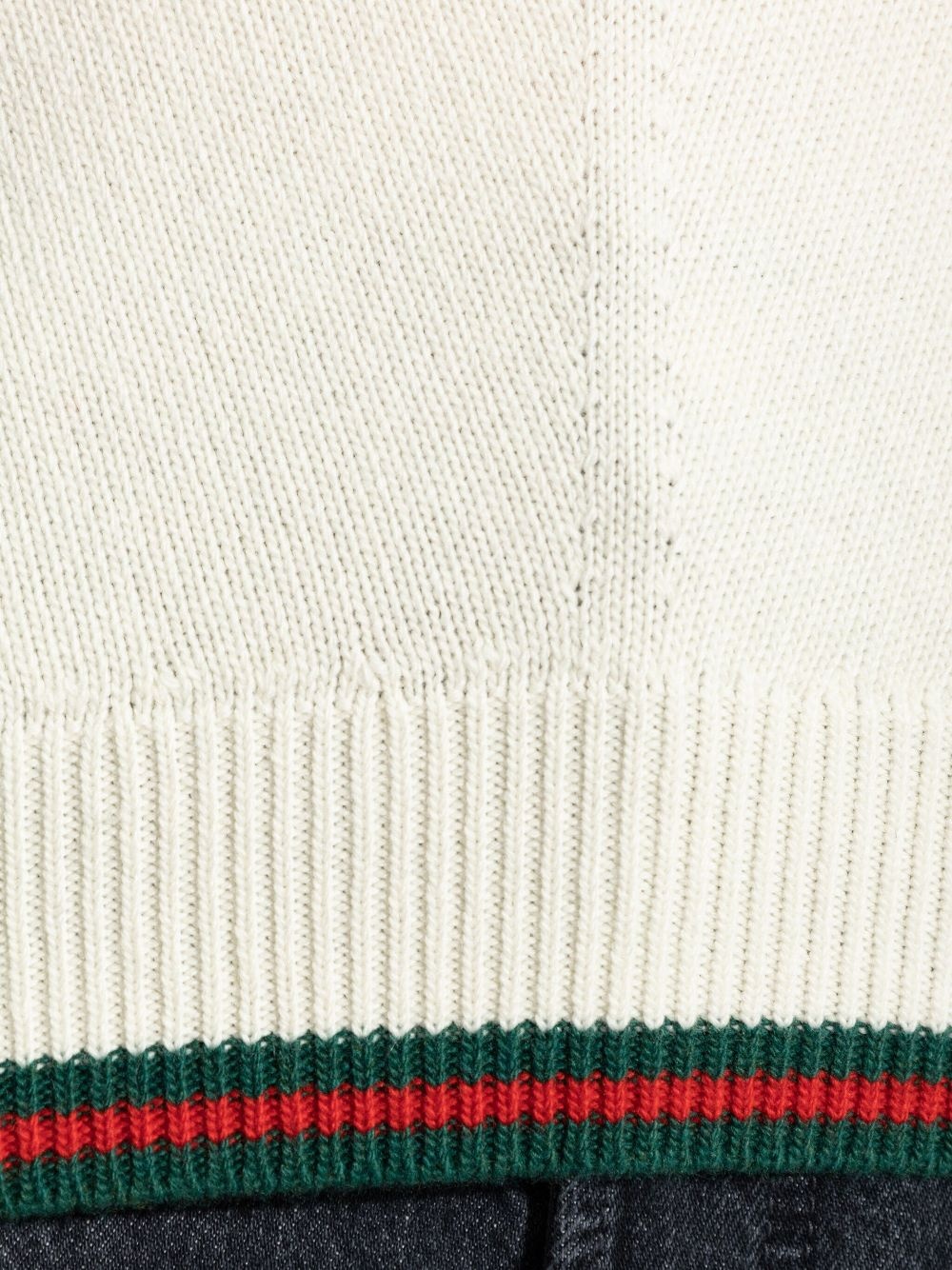 Web-stripe trim sweater - 5