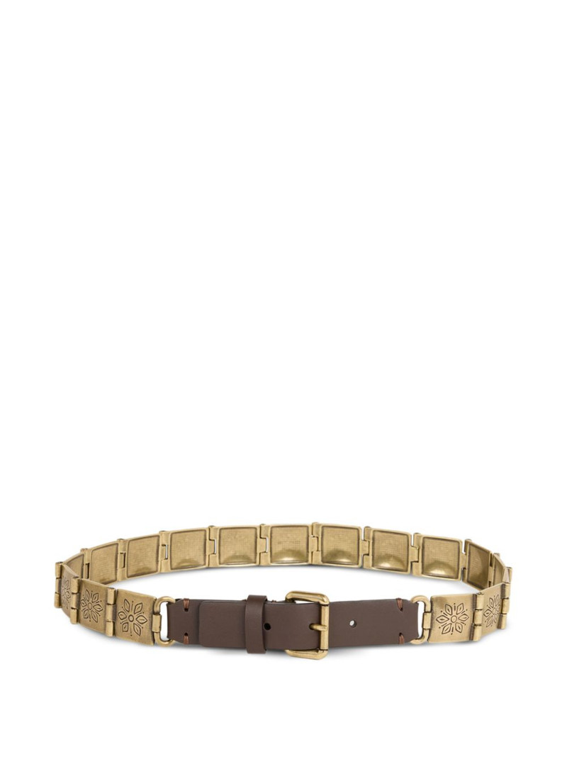 engraved-metal leather belt 1