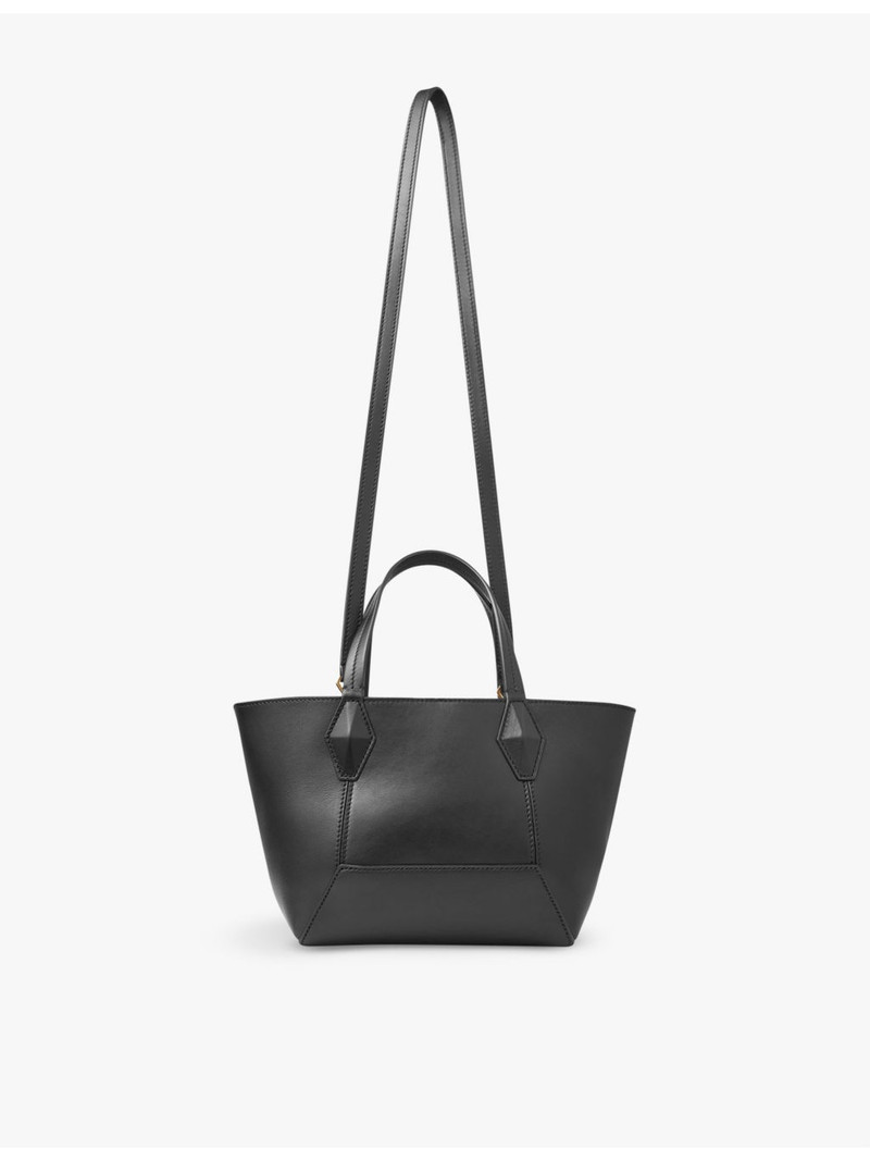 Diamond logo-embossed leather tote bag 3
