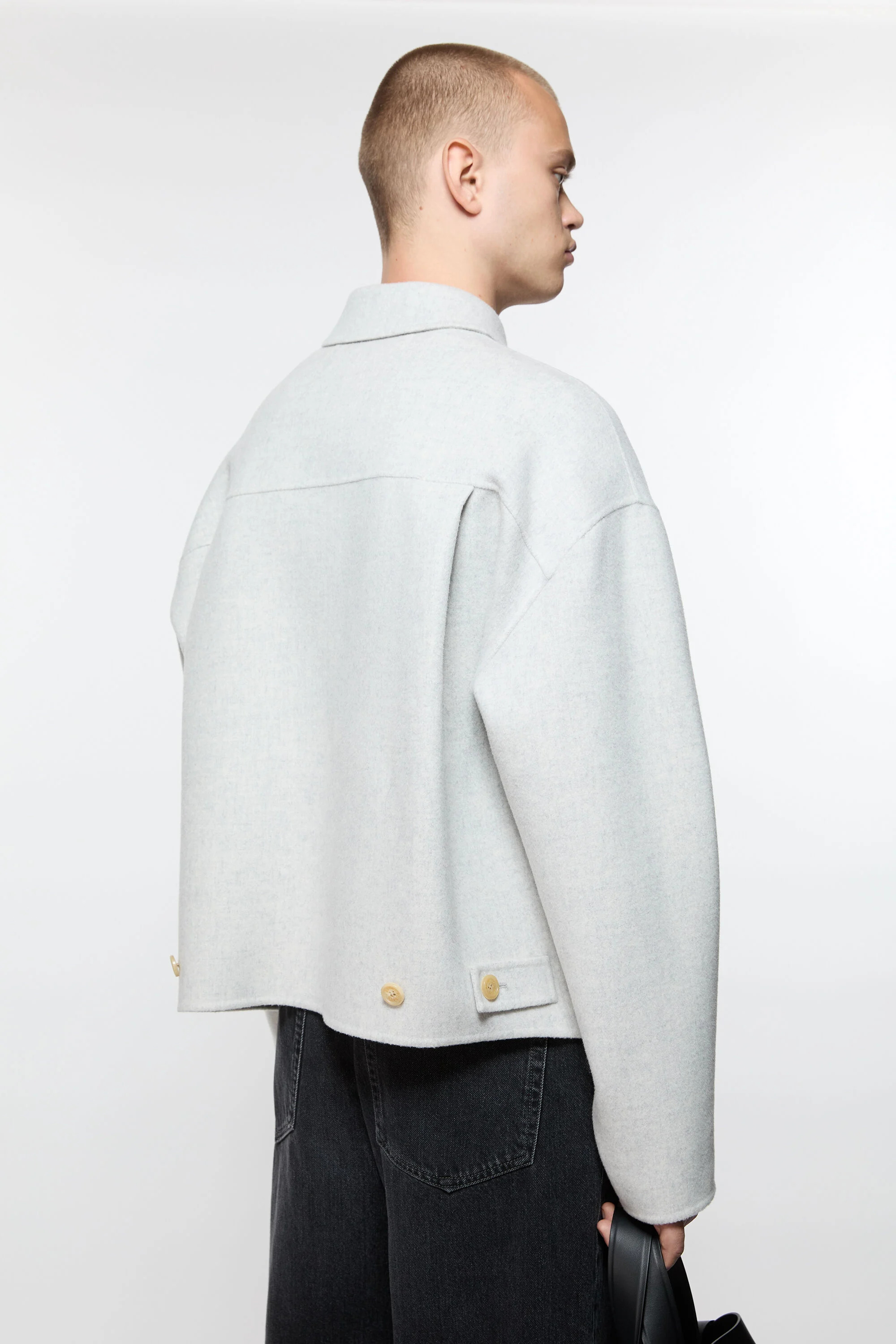Wool jacket - Light Grey Melange - 4