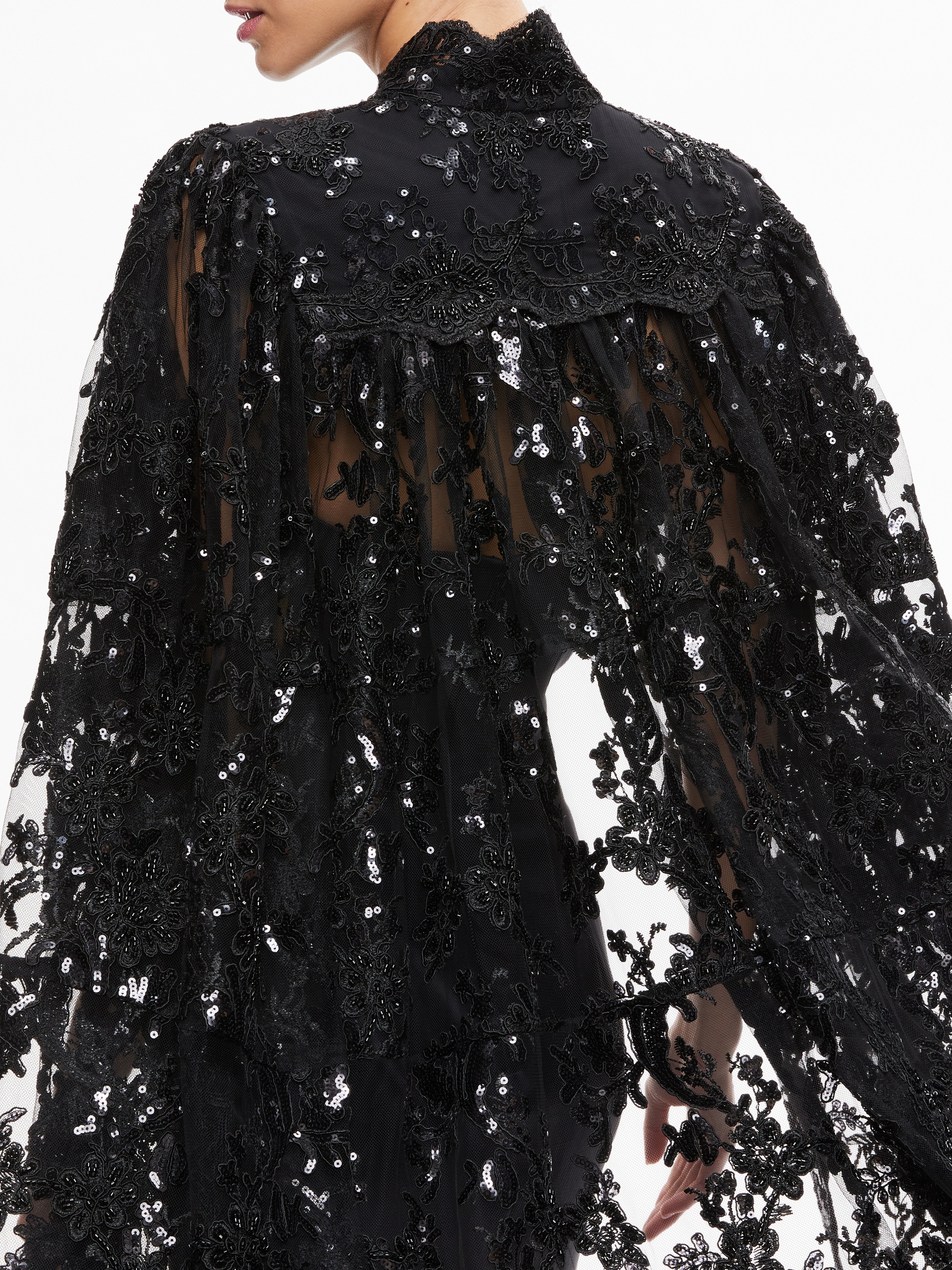 AURELIA LACE EMBELLISHED CAPE - 4