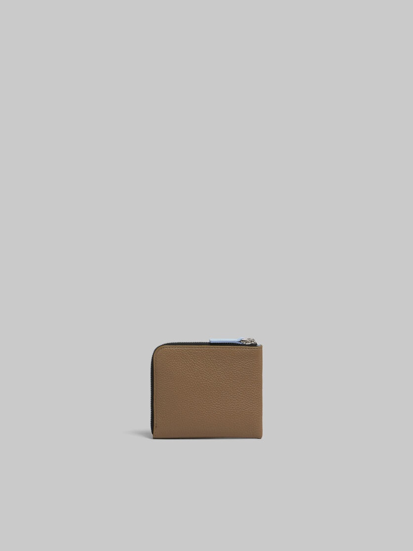 BROWN LEATHER ZIP-AROUND WALLET WITH MARNI MENDING - 3