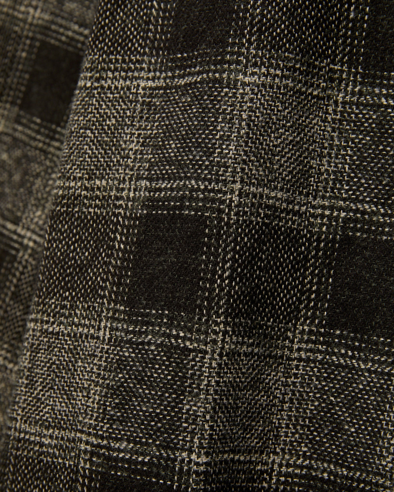 Tweed Check Camp Shirt in Black - 2