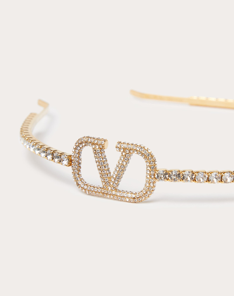 Valentino VLOGO SIGNATURE METAL AND SWAROVSKI® CRYSTAL HEADBAND outlook