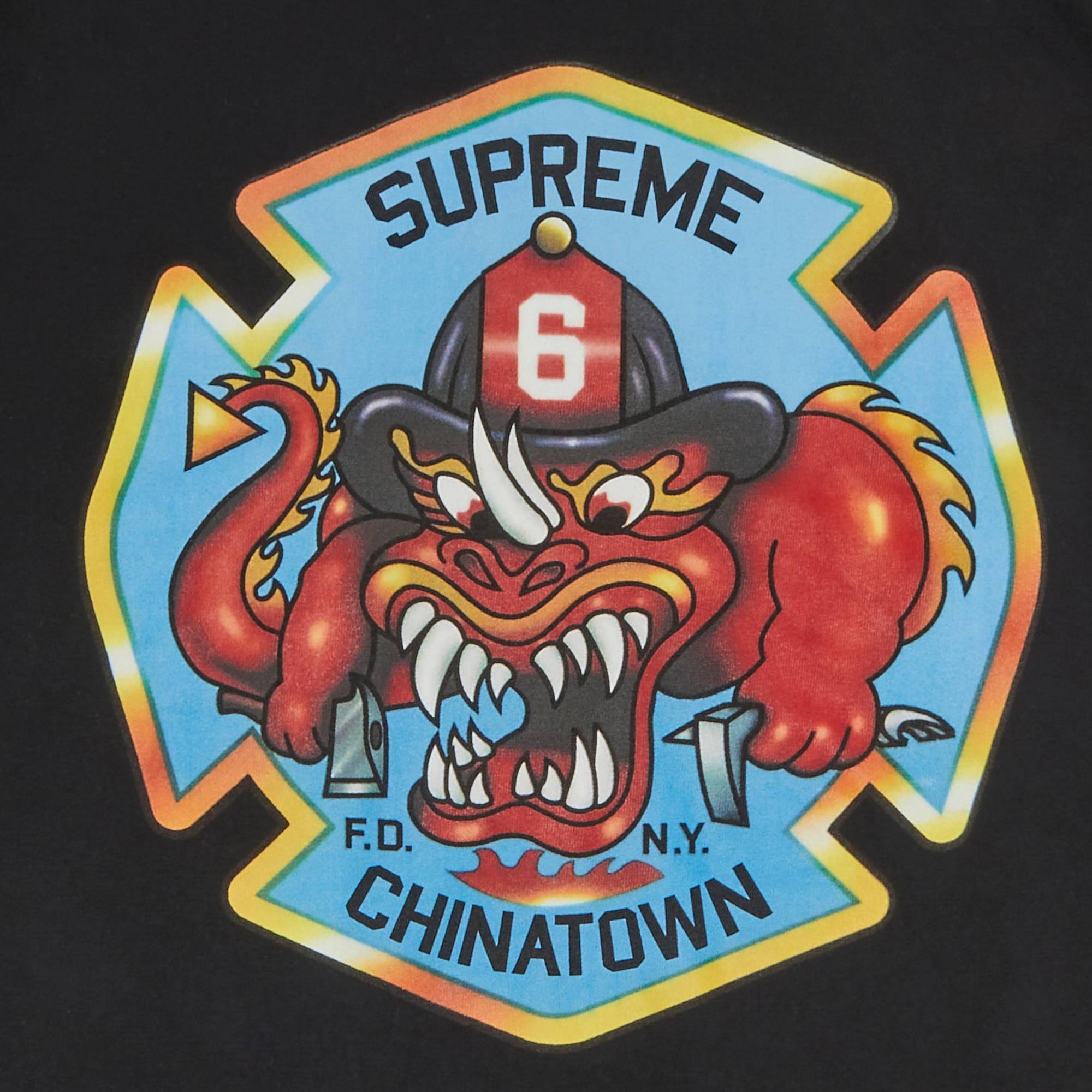 Supreme Supreme FDNY Engine 9 Tee 'Black' | REVERSIBLE