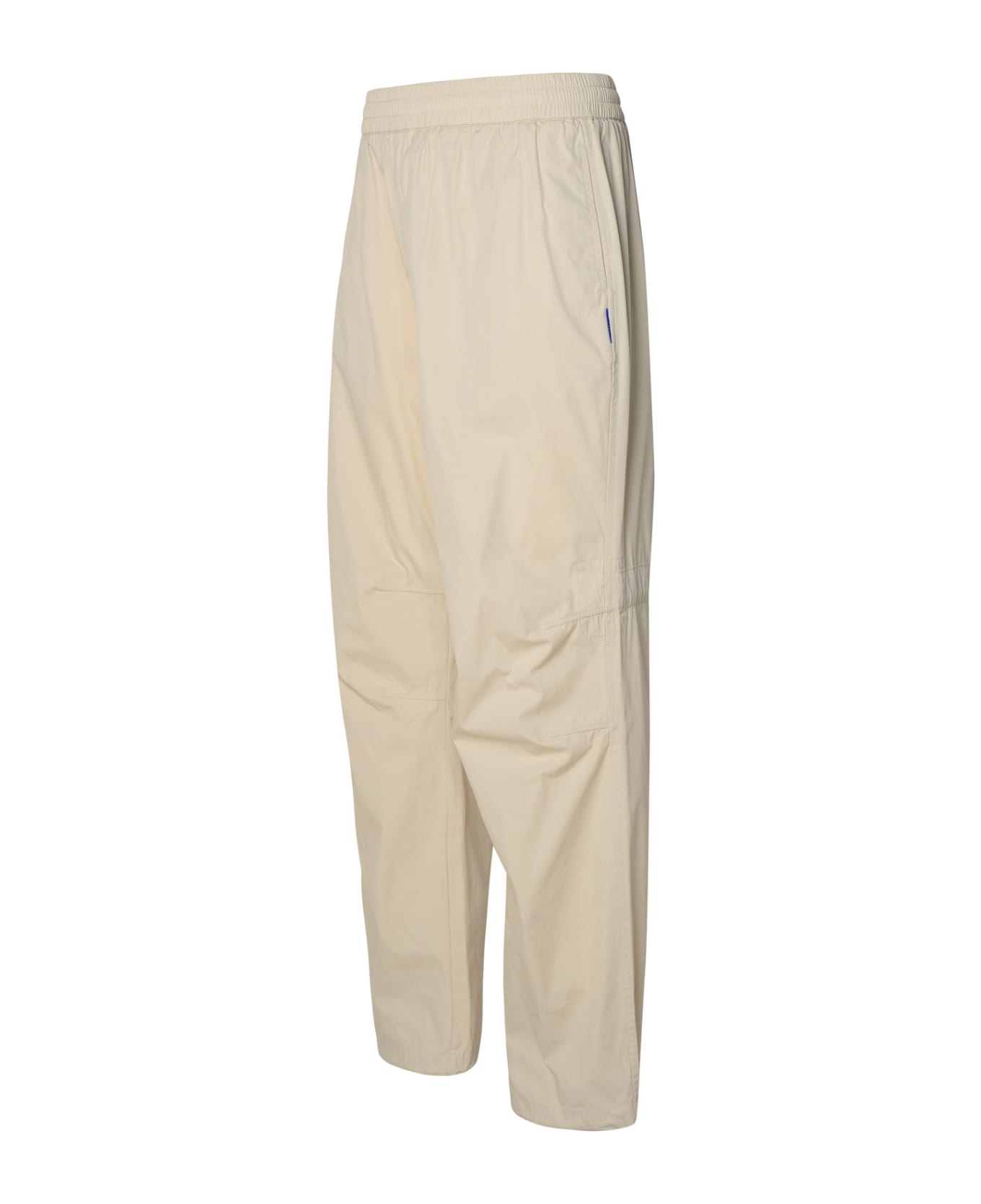 Beige Cotton Blend Trousers - 2