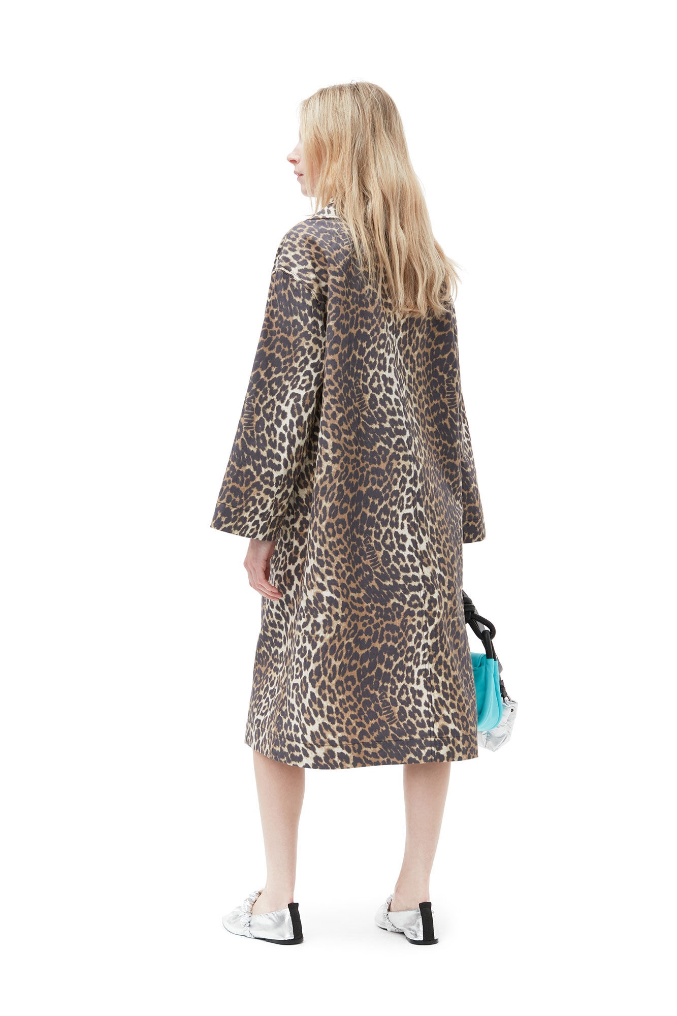 LEOPARD PRINTED CANVAS COAT - 4