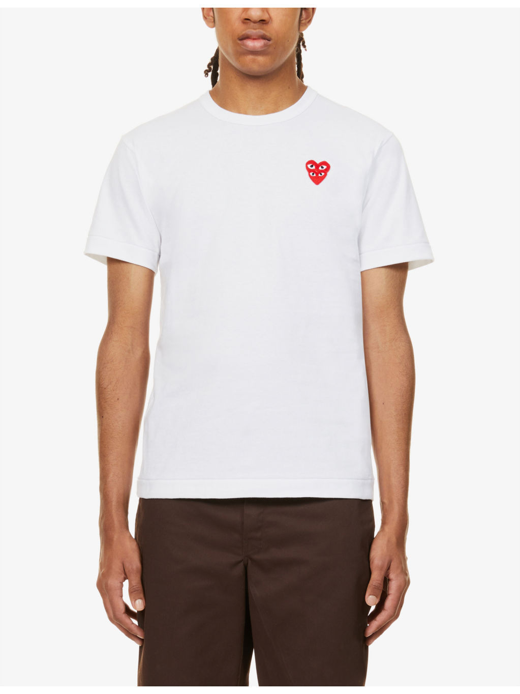 Overlap-heart print cotton-jersey T-shirt - 3