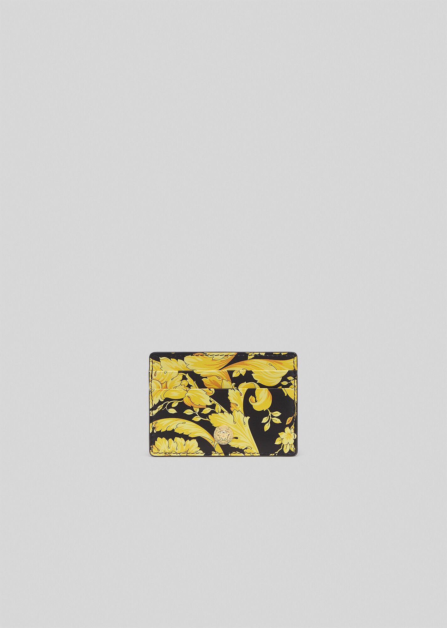 Barocco Print Leather Card Case - 1