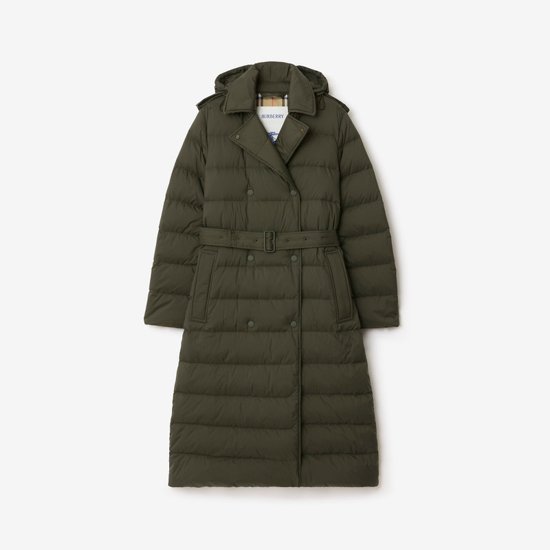 Long Nylon Hooded Puffer Coat 1