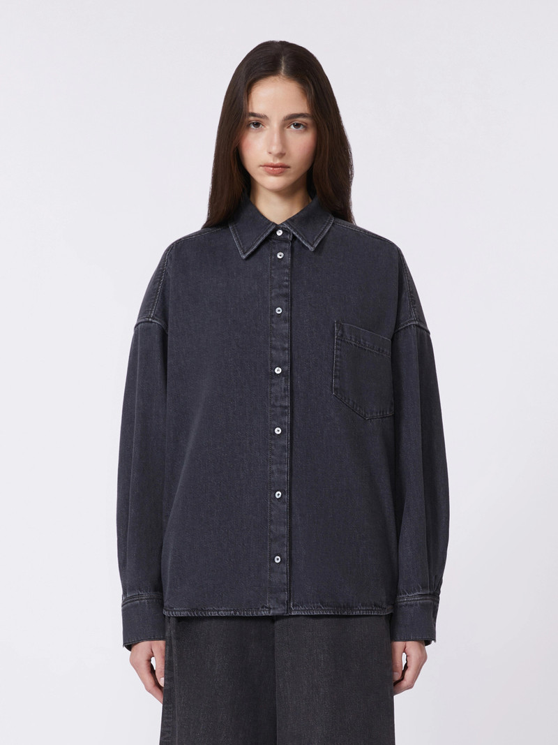 FOGGIA Cotton denim shirt - BLACK 3