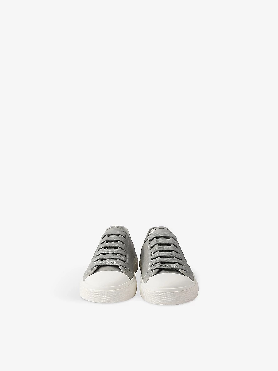 Logo-Plaque Cotton-Gabardine Low-Top Trainers - 5