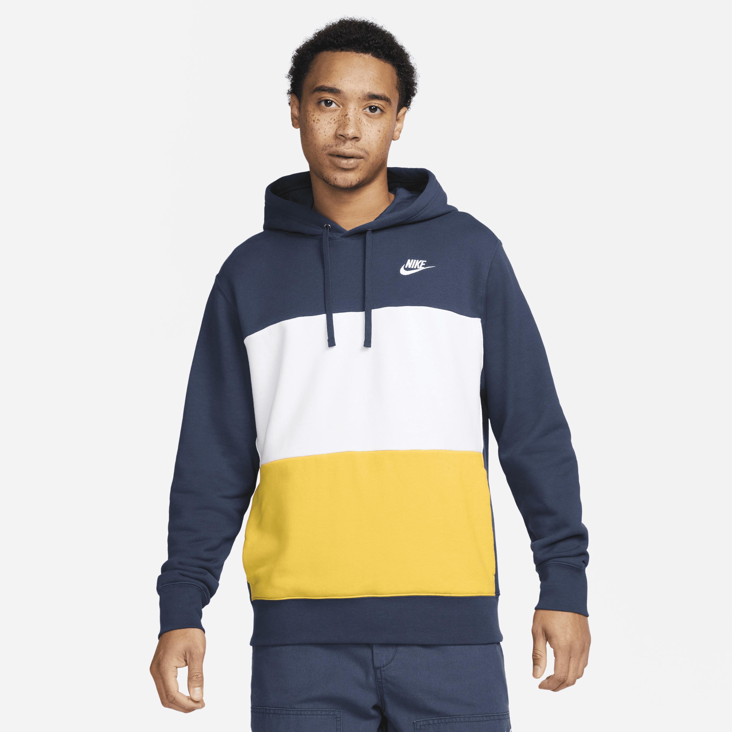 Nike Club Fleece Men's French Terry Color-Blocked Hoodie - 1