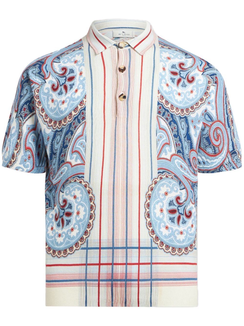 paisley-print polo shirt - 1