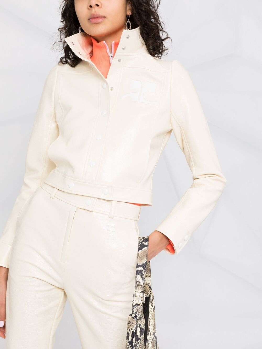 slim-cut vinyl trousers - 5
