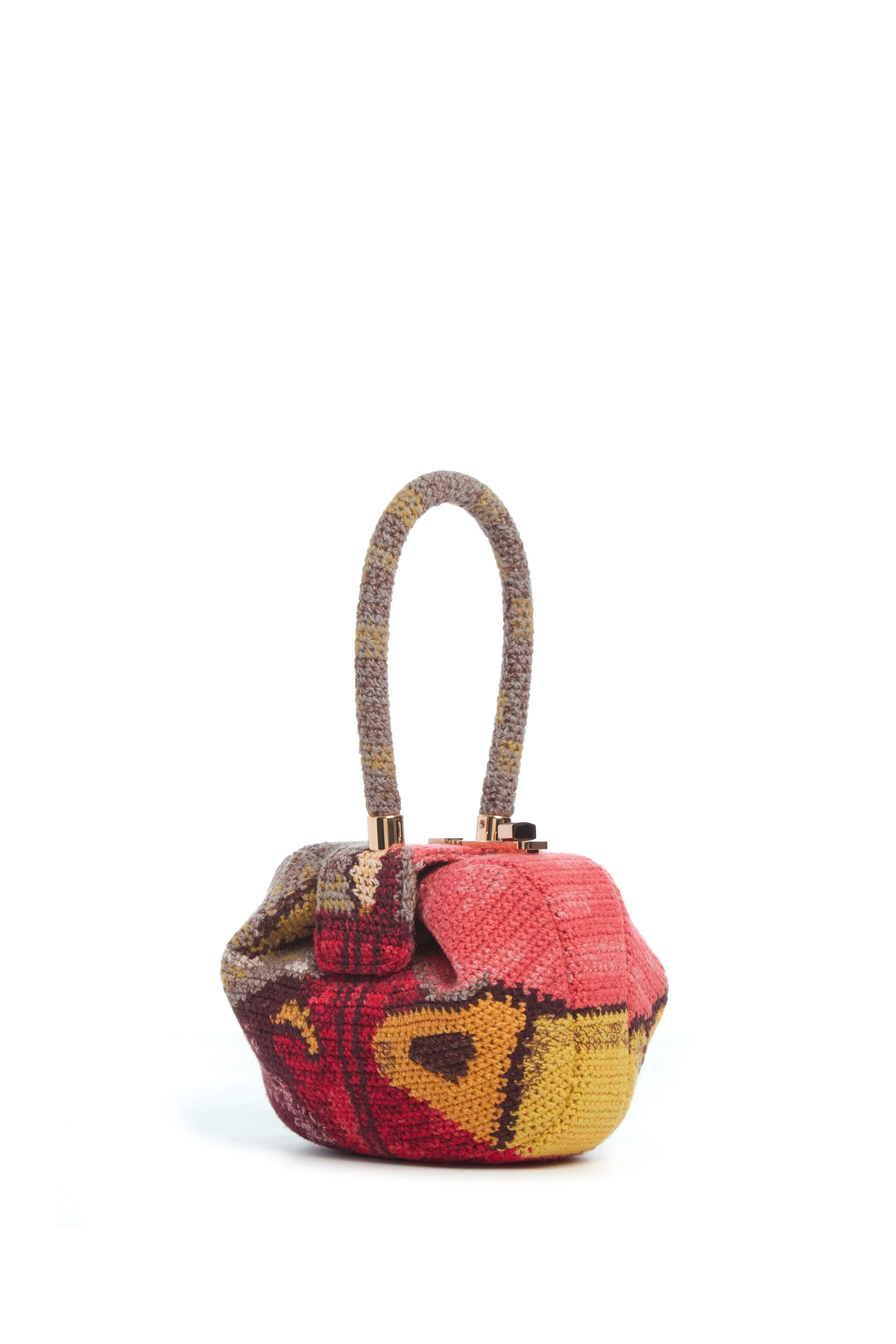 Demi Bag in Fire Multi Crochet Cashmere - 1