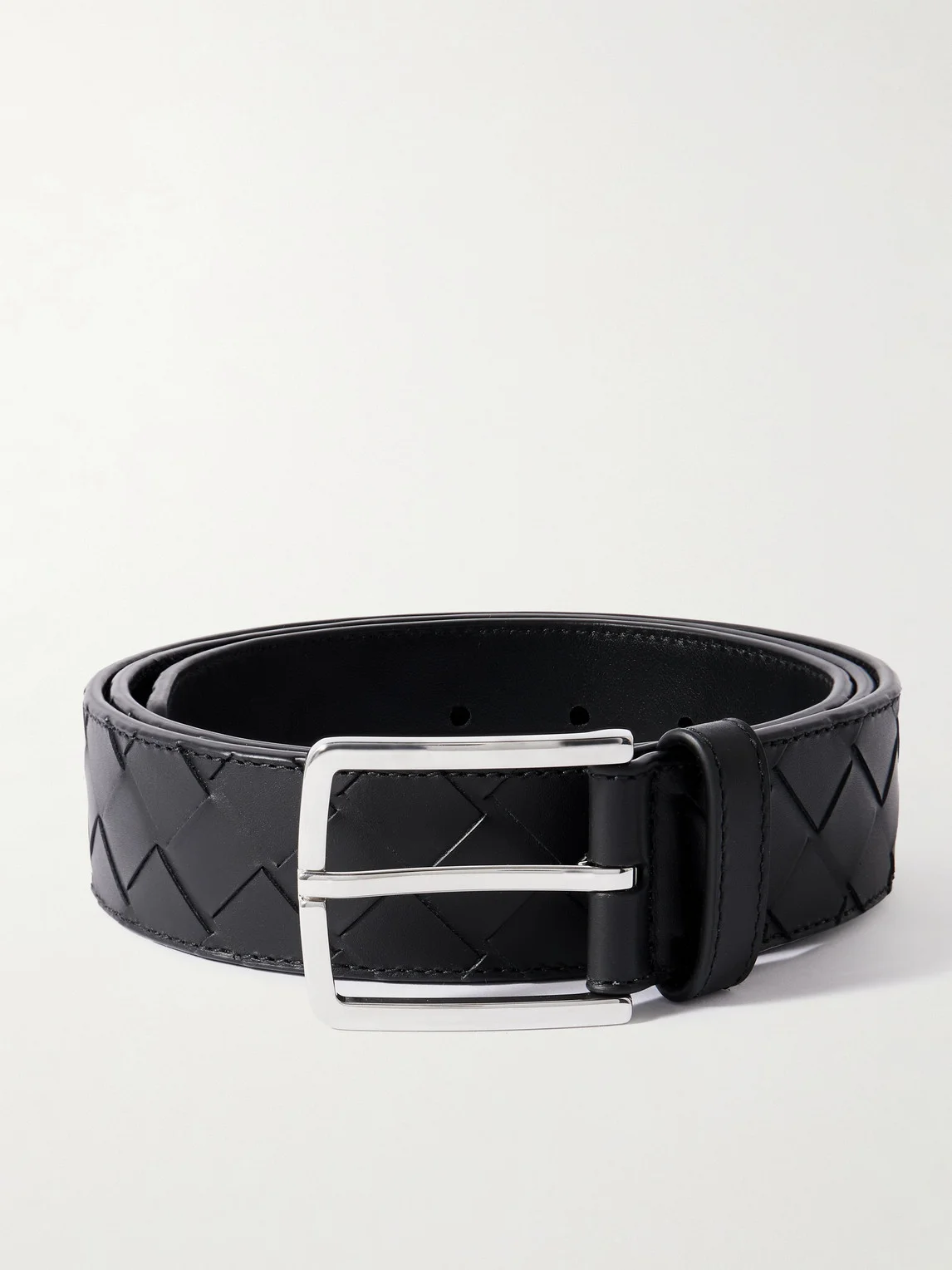 3.5cm Intrecciato Leather Belt - 1