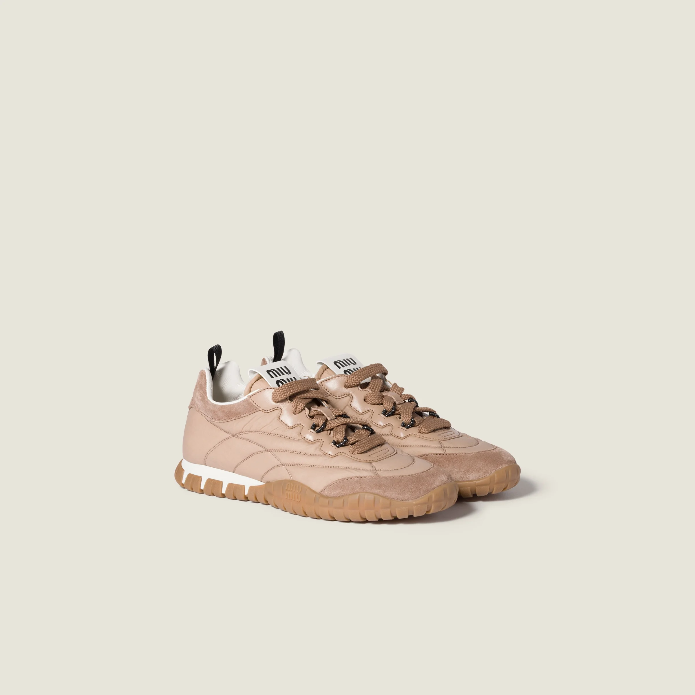 Tyre technical fabric and suede sneakers - 1