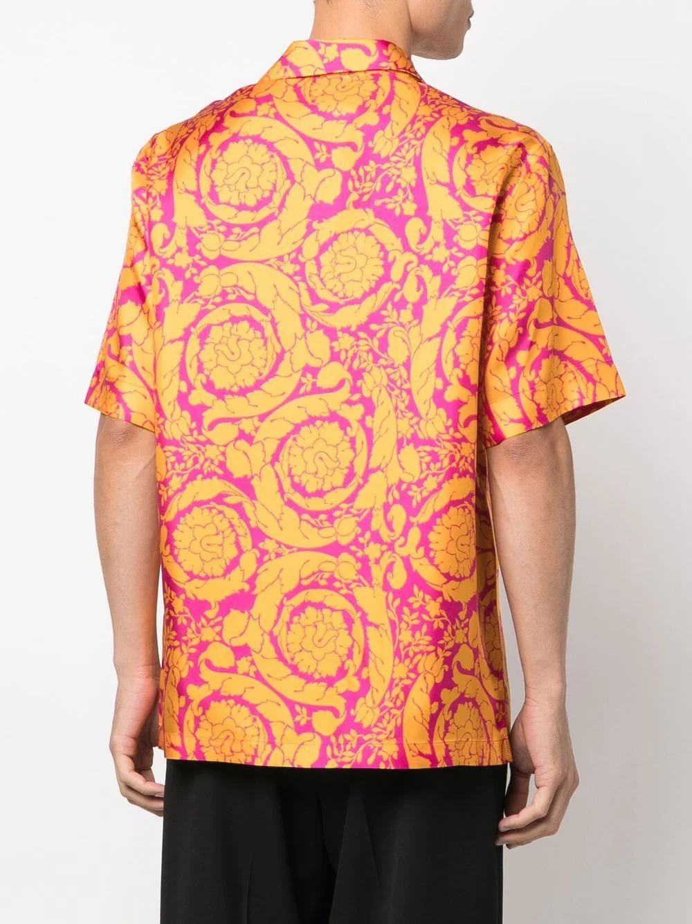 Barocco-print silk shirt - 4