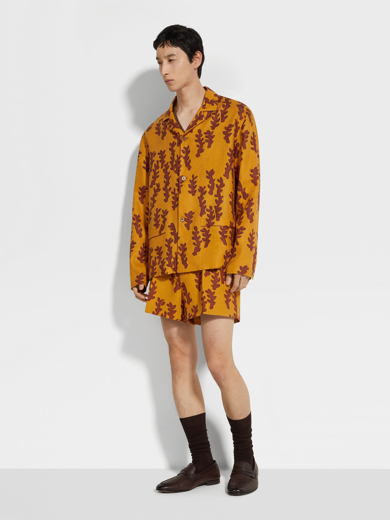 OCHRE AND BRICK RED OASI LINO SHORTS 3