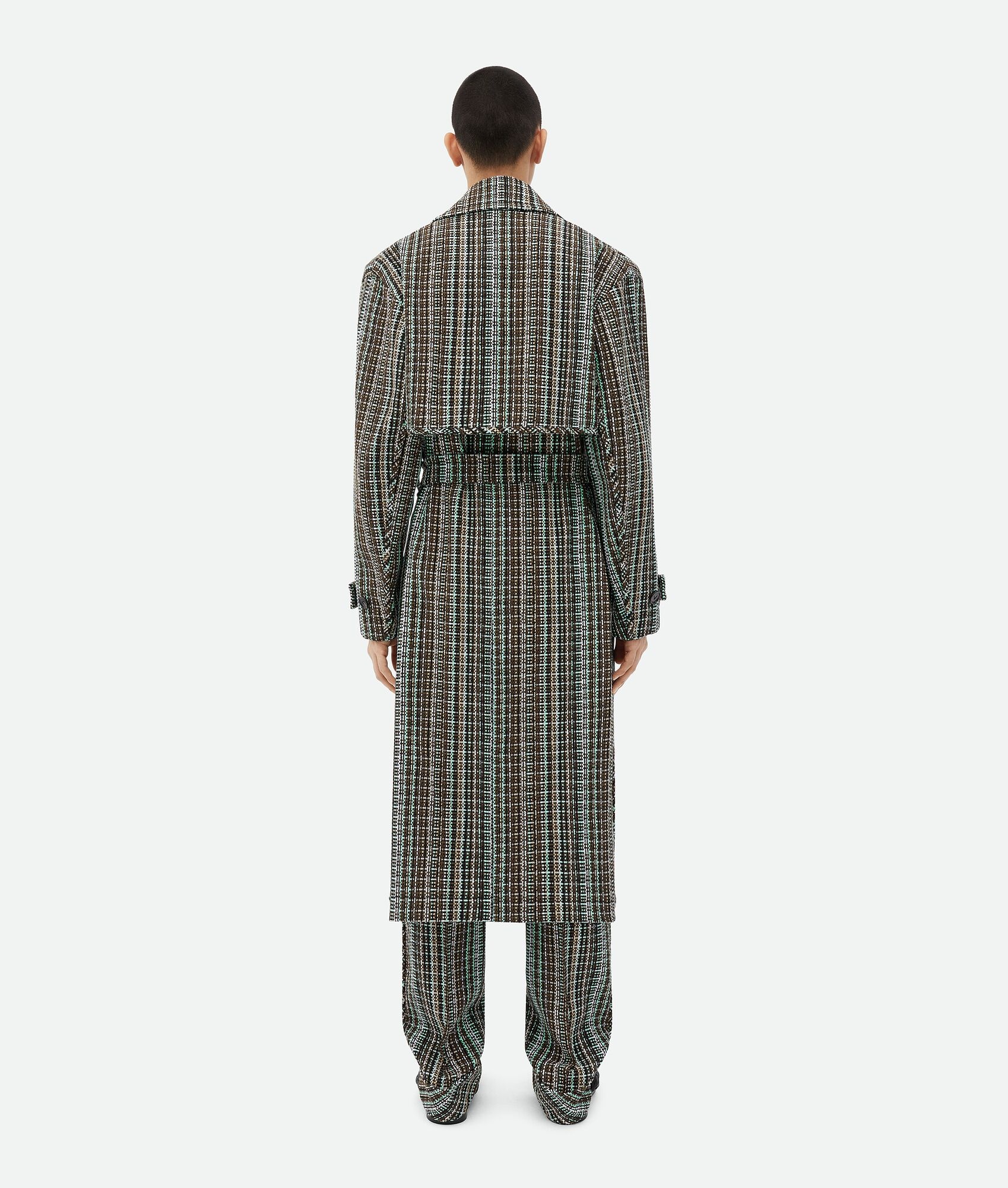 Cotton Check Trench Coat - 3