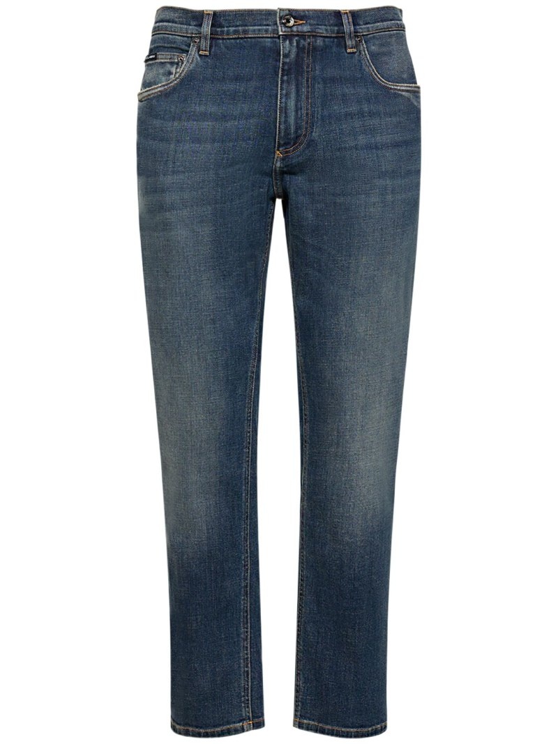 Washed stretch denim jeans - 1