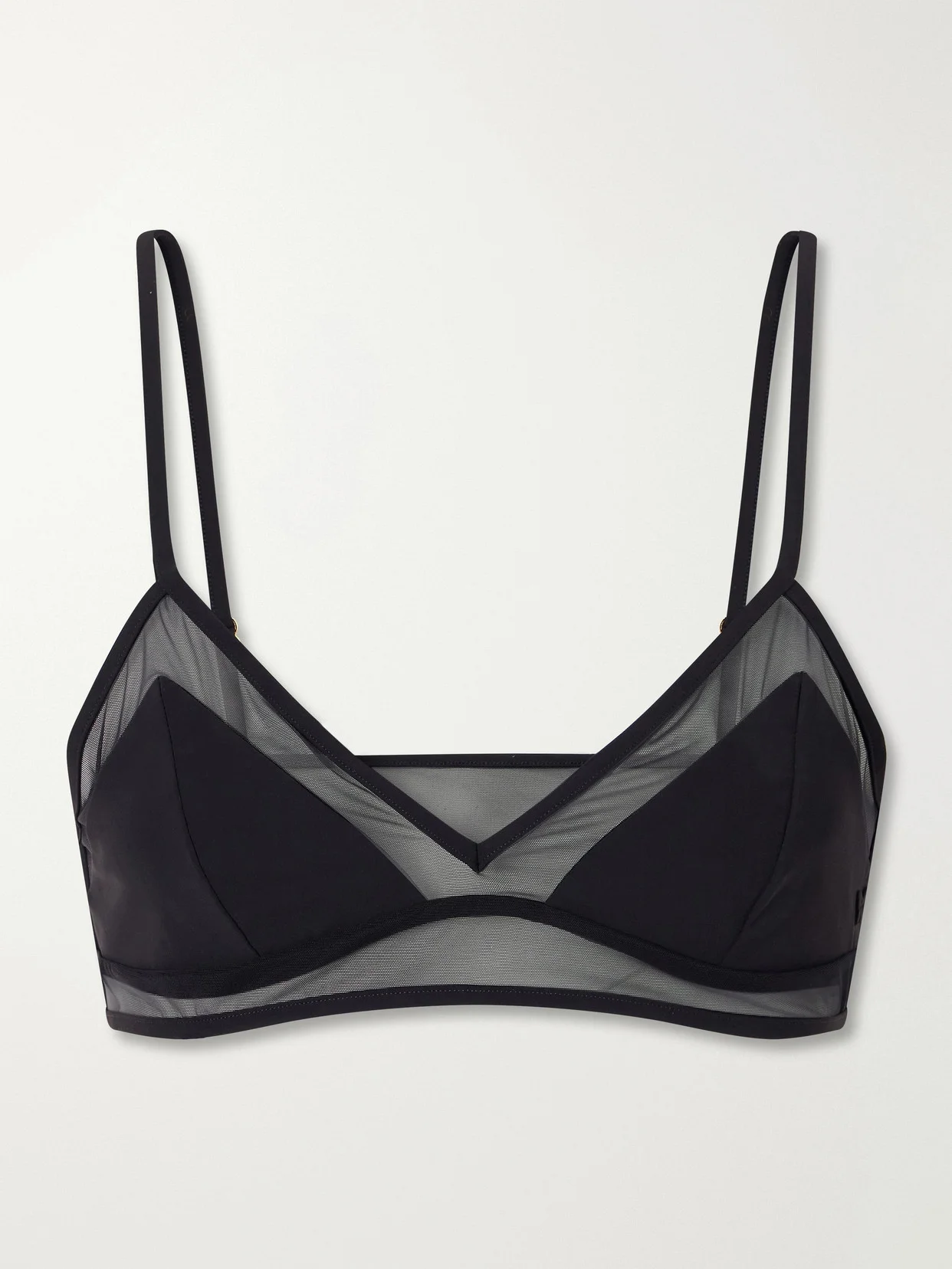 Peep Show Mesh-trimmed Bikini Top - 1
