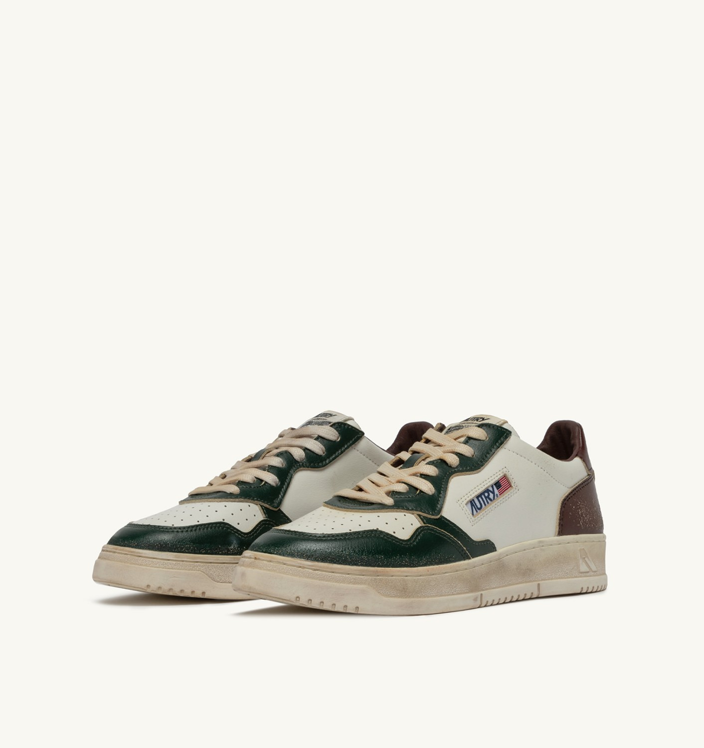 MEDALIST LOW SNEAKERS SUPER VINTAGE IN WHITE PINE GROVE AND RUM RAISIN LEATHER - 2