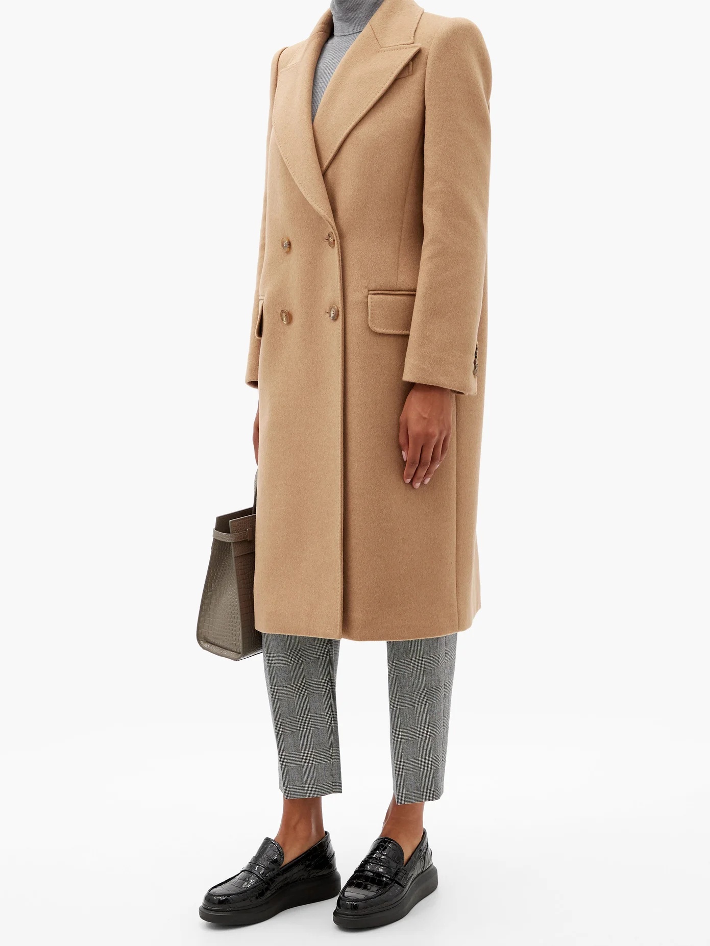 Double-breasted camel-hair coat - 2