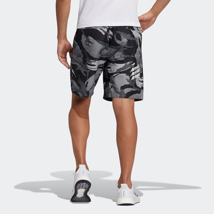 adidas Ub Sht Wv Camo Sports Stylish Camouflage Shorts Gray White GP0834 - 3