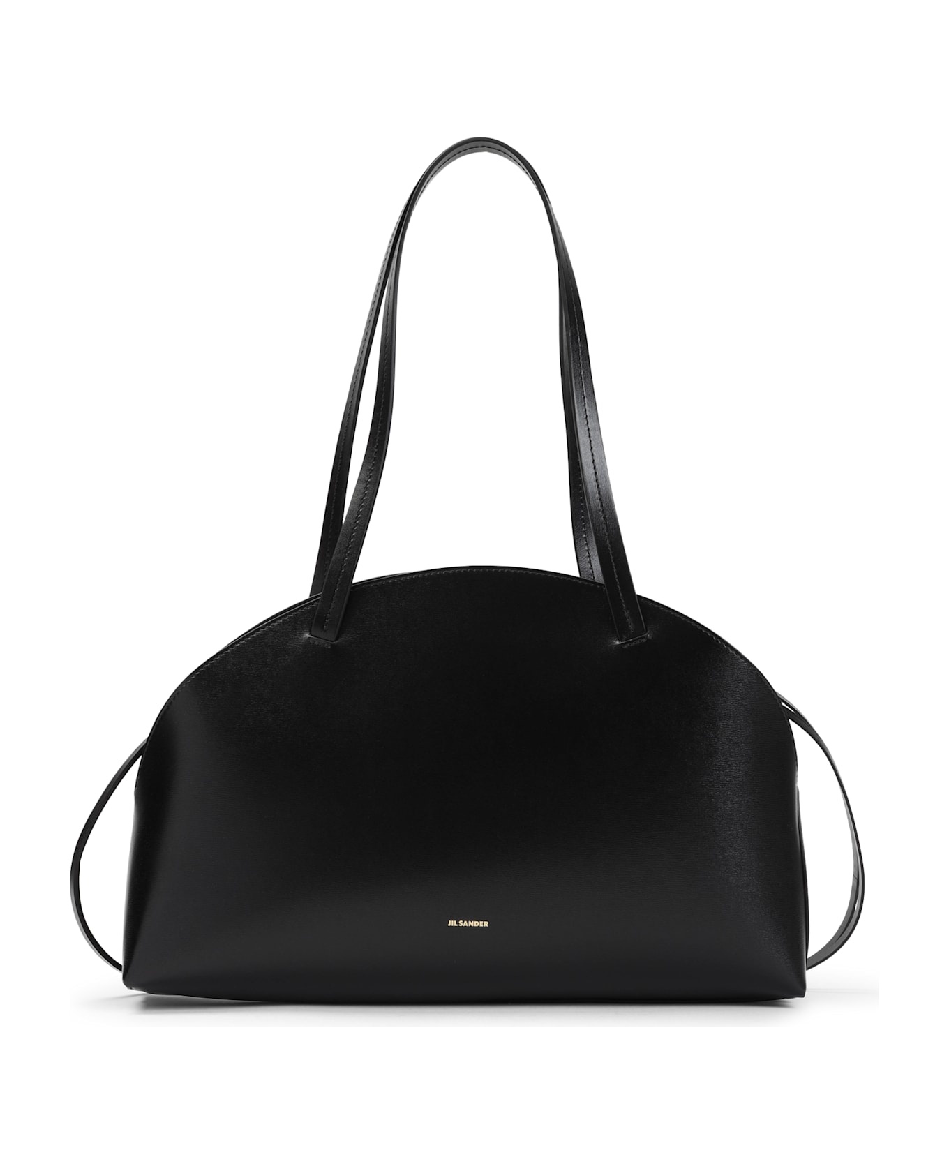 'curve' Medium Black Leather Crossbody Bag - 5