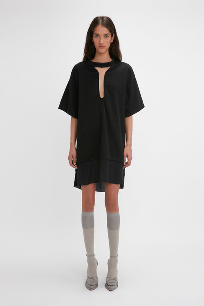 Victoria Beckham Frame Cut-Out T-Shirt Dress In Black outlook