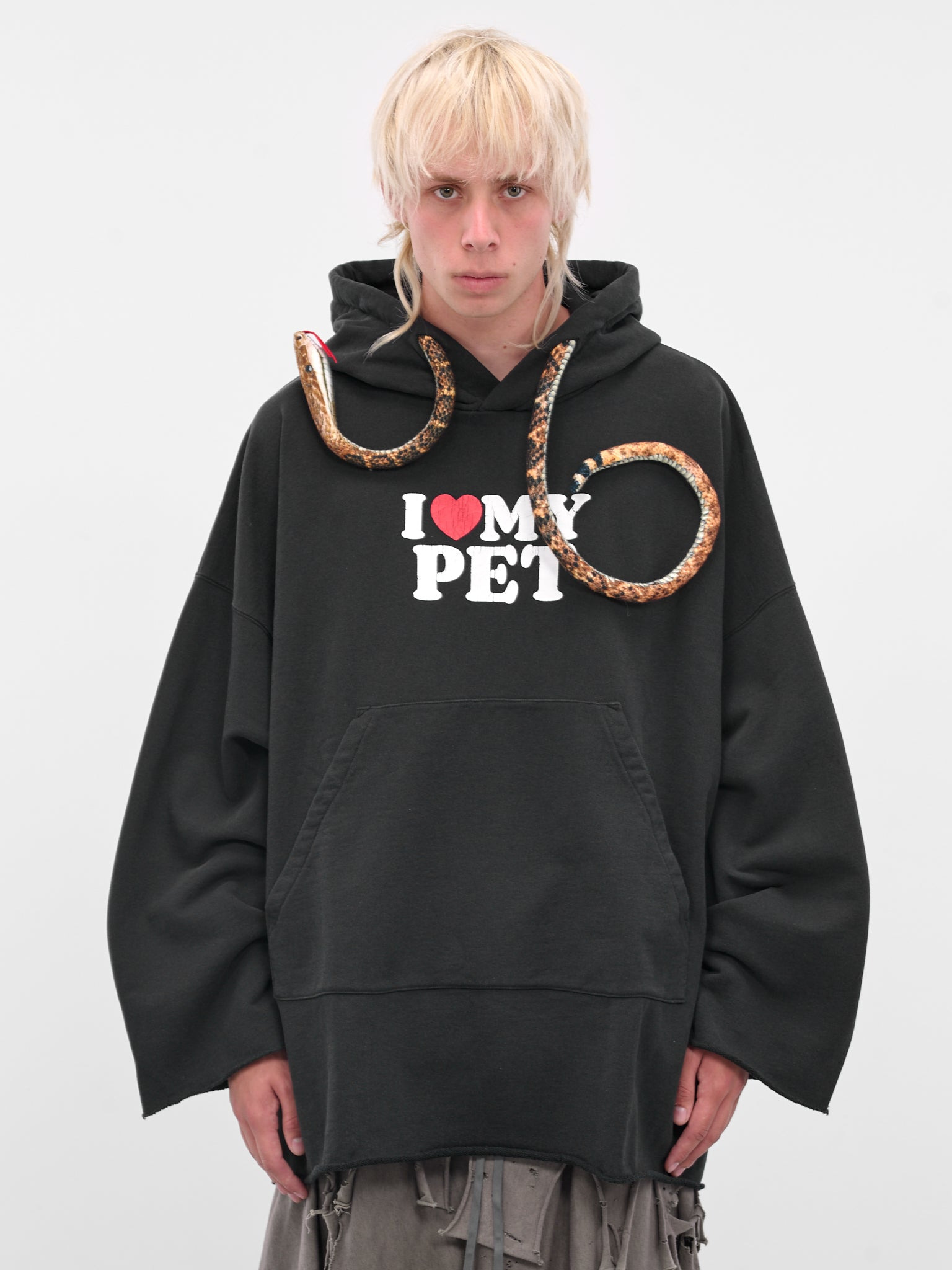 Black Pet Snake Graphic Hoodie - 1