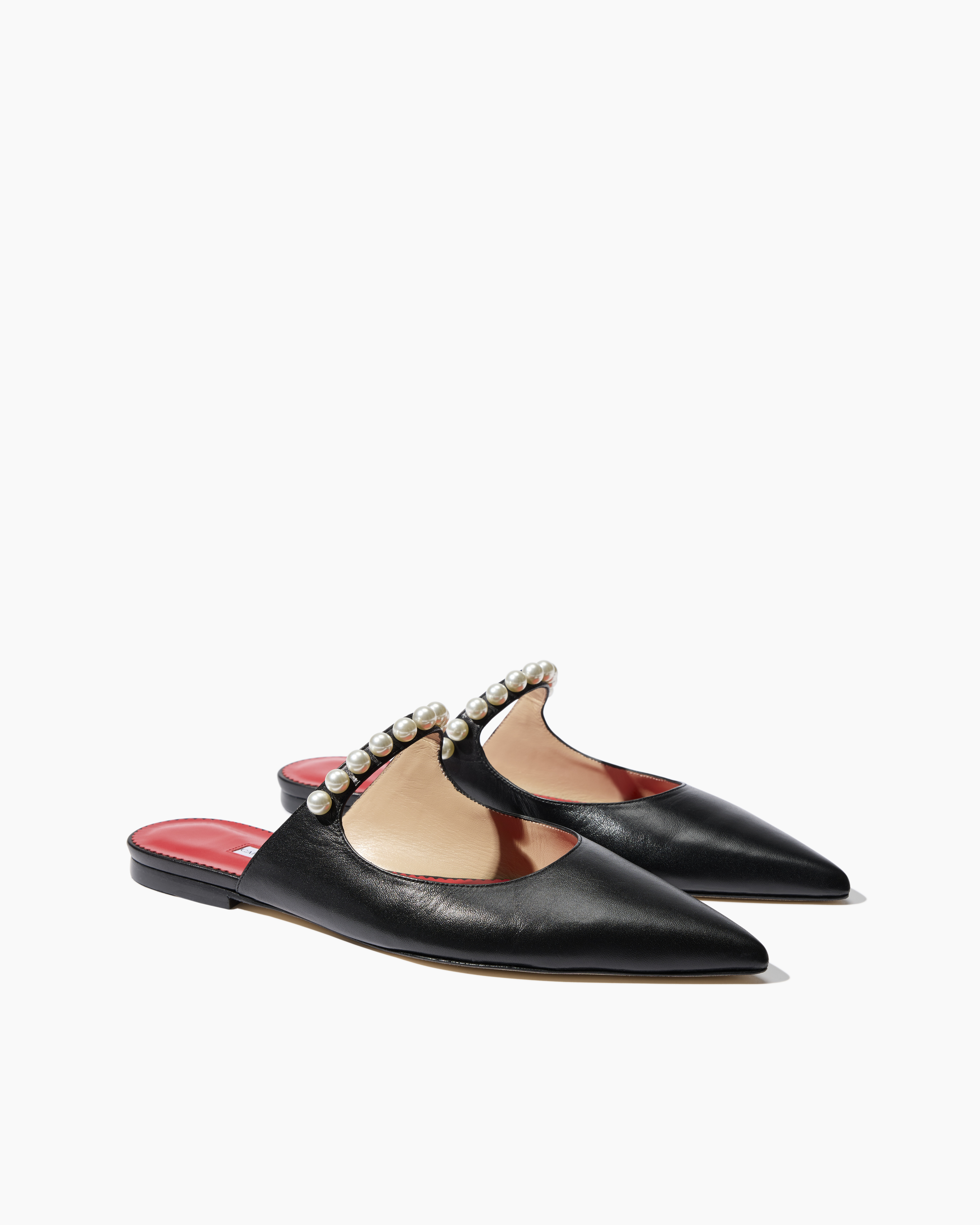 Flat Mule with Pearl-Embellishment - 2