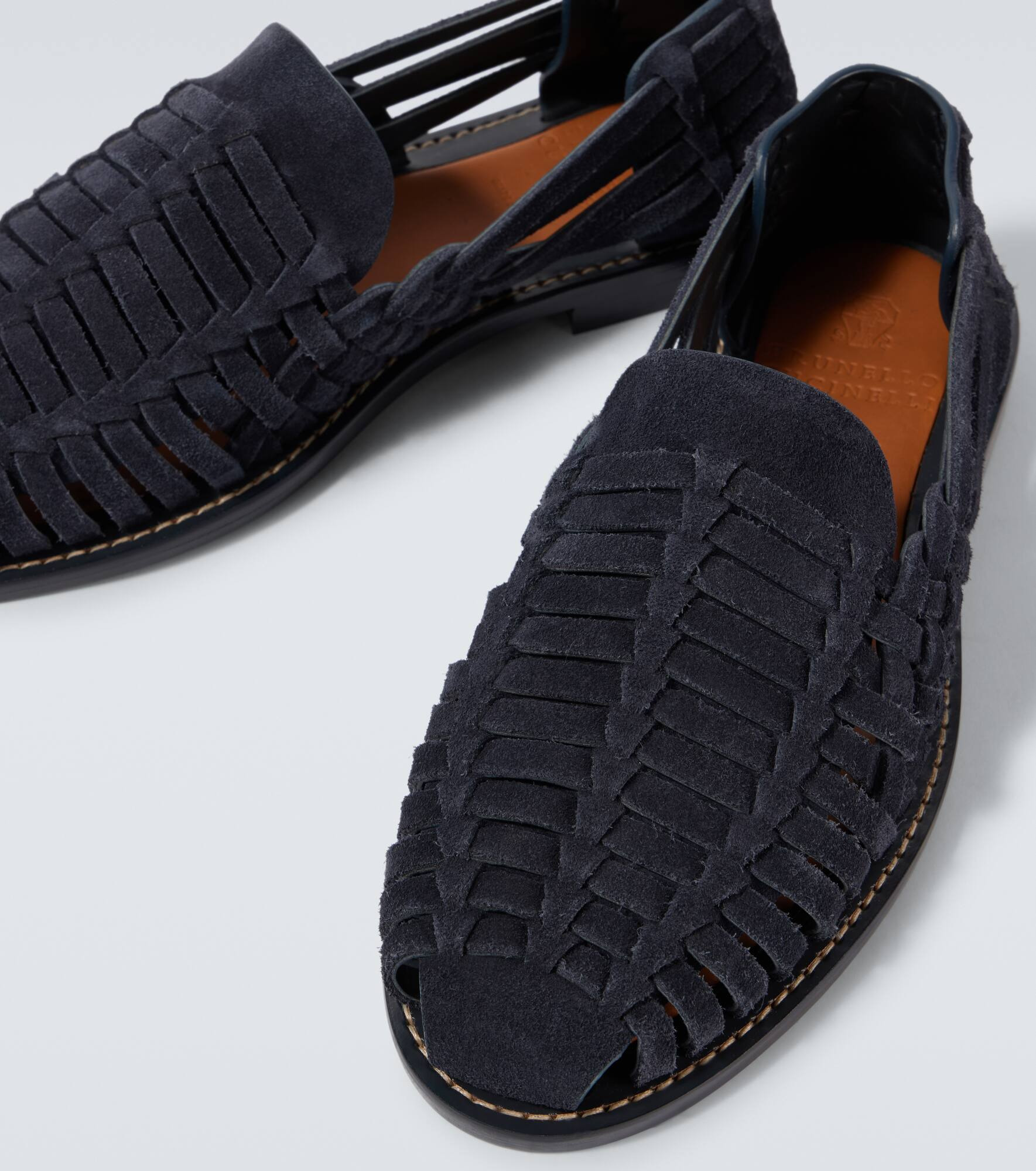 Woven suede loafers - 3