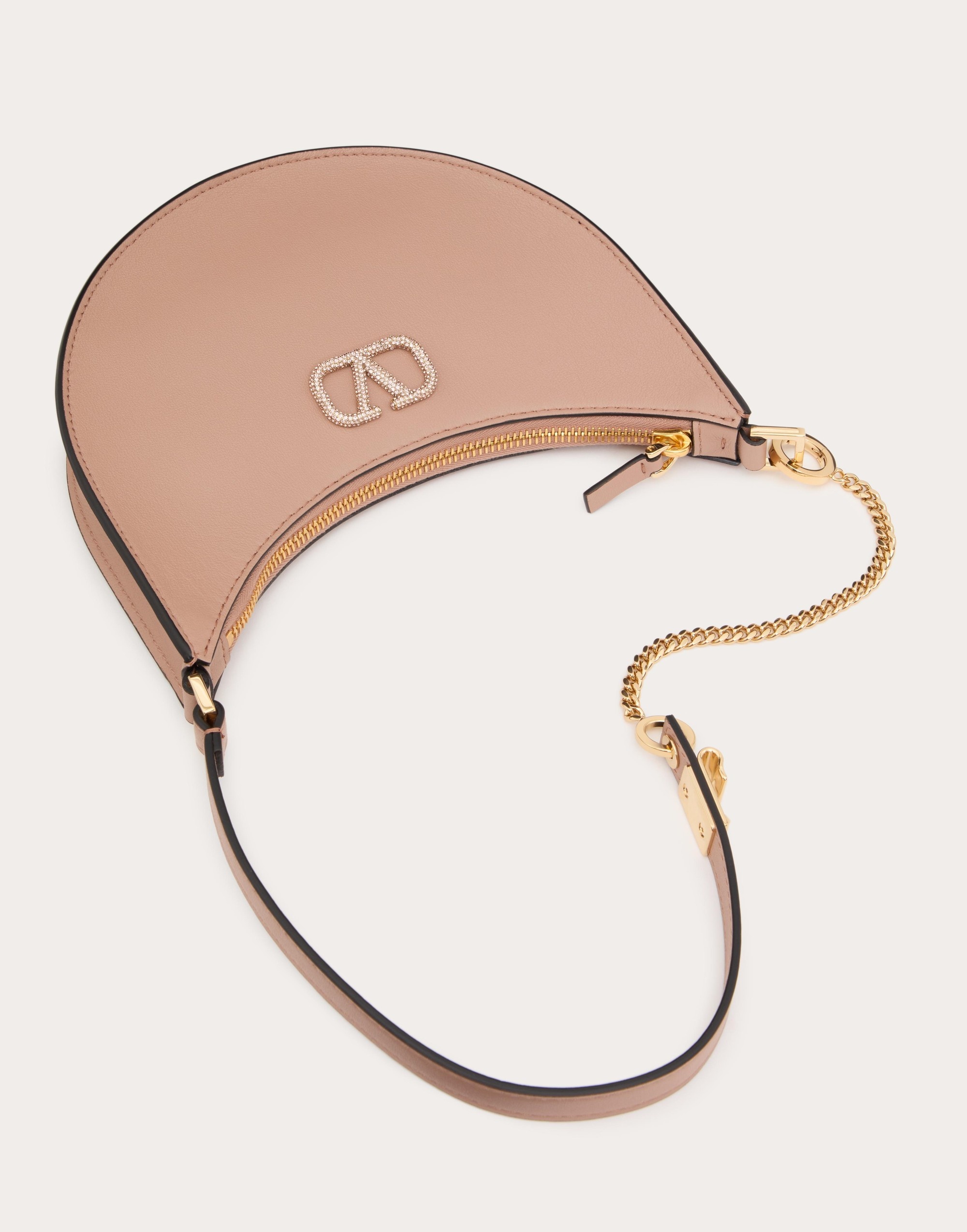 VLOGO SIGNATURE CALFSKIN HOBO MINI BAG WITH JEWEL LOGO - 5
