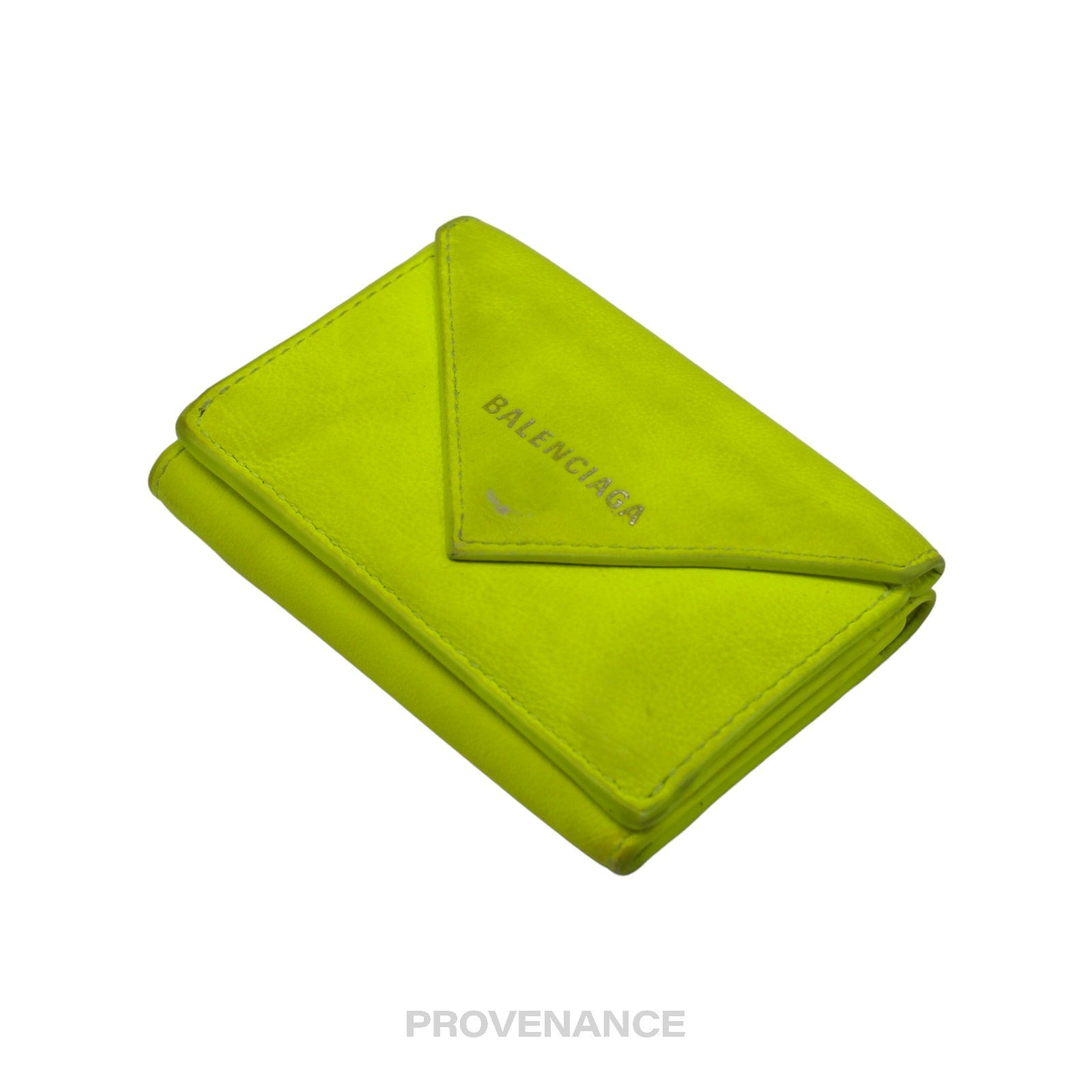 Balenciaga Papier Mini Wallet - Neon Leather - 3