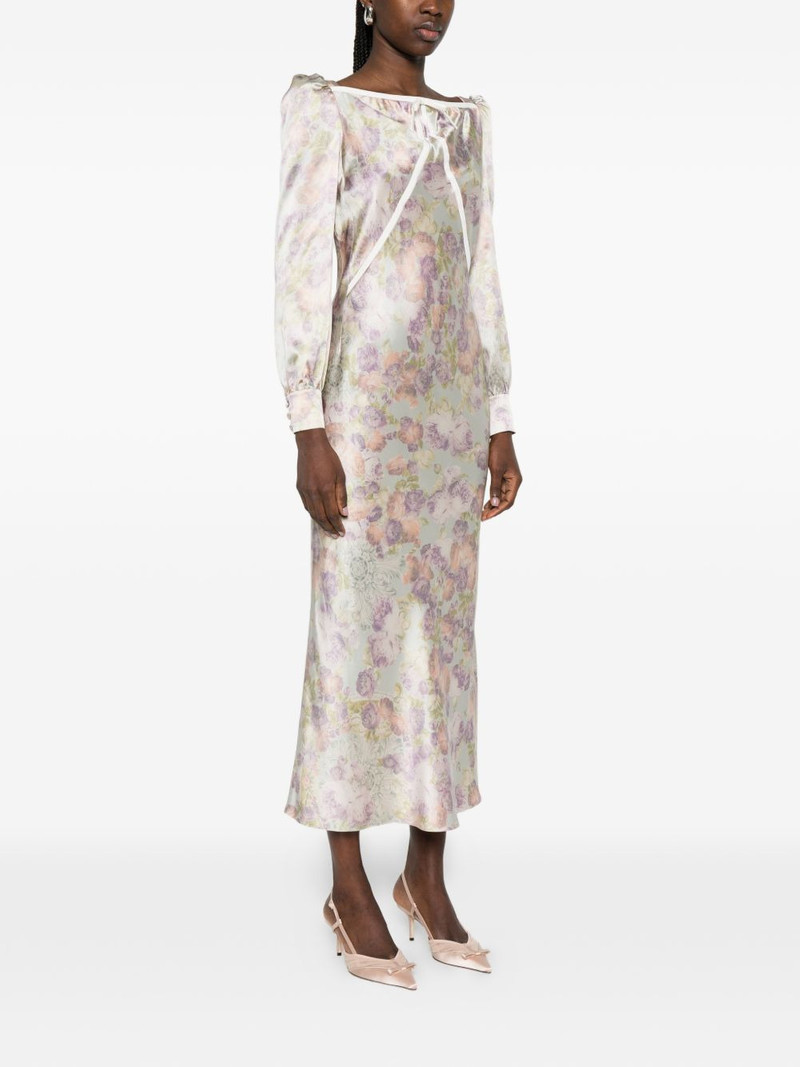 bow floral silk midi dress 3