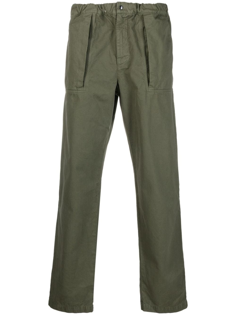 straight-leg cotton trousers - 1