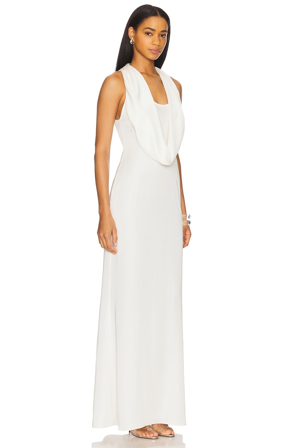 Lightweight Satin Cowl Neck Gown - 2