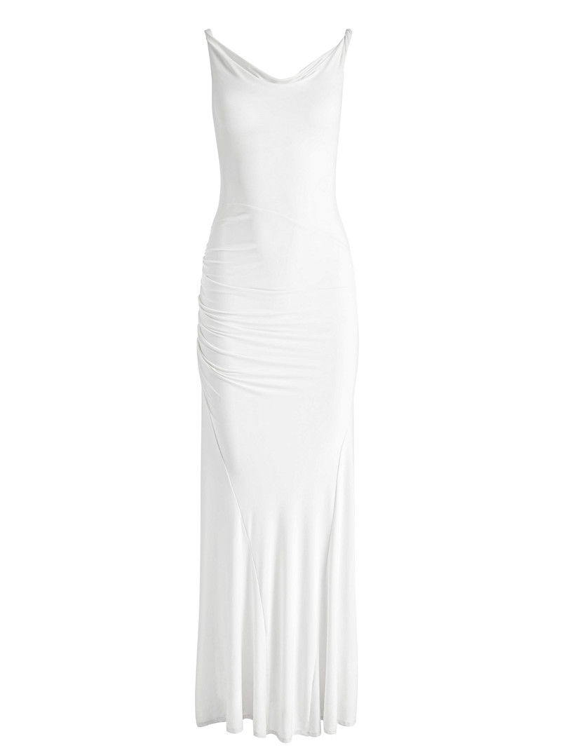 boucle knit off shoulder dress Boucle Off Shoulder Knitted Maxi Dress – The Alley Online