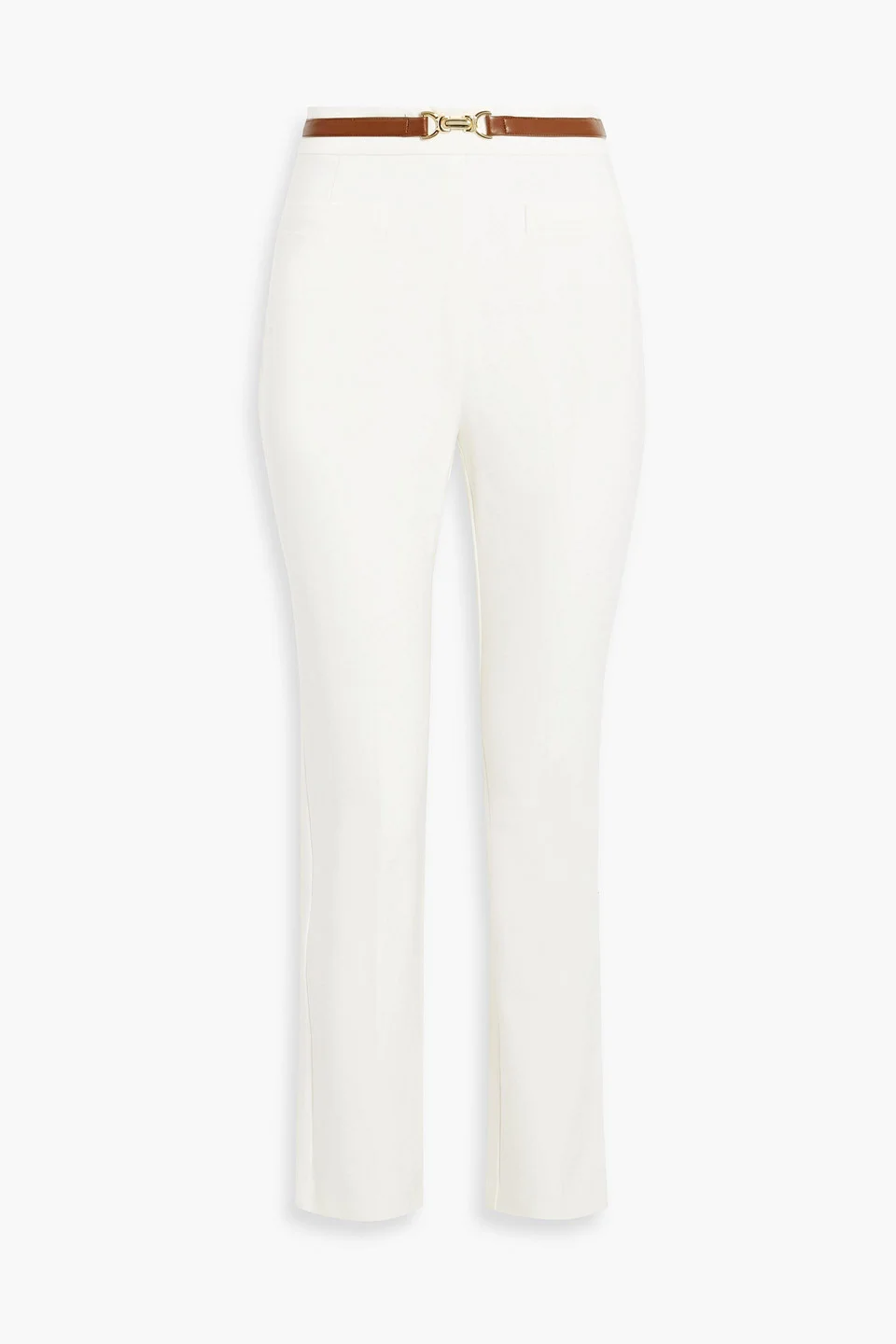 Cotton-blend twill straight-leg pants - 1